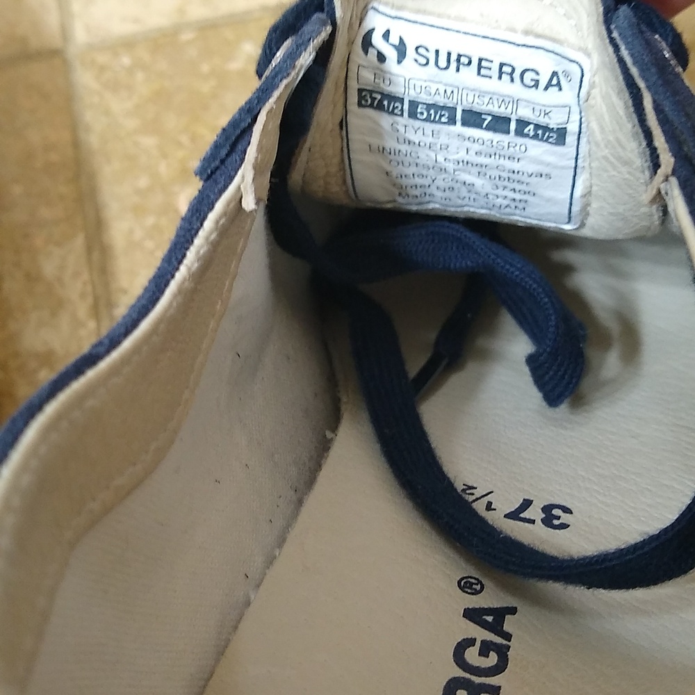 NWOT, Superga Navy Suede Sneakers - Picture 4 of 6